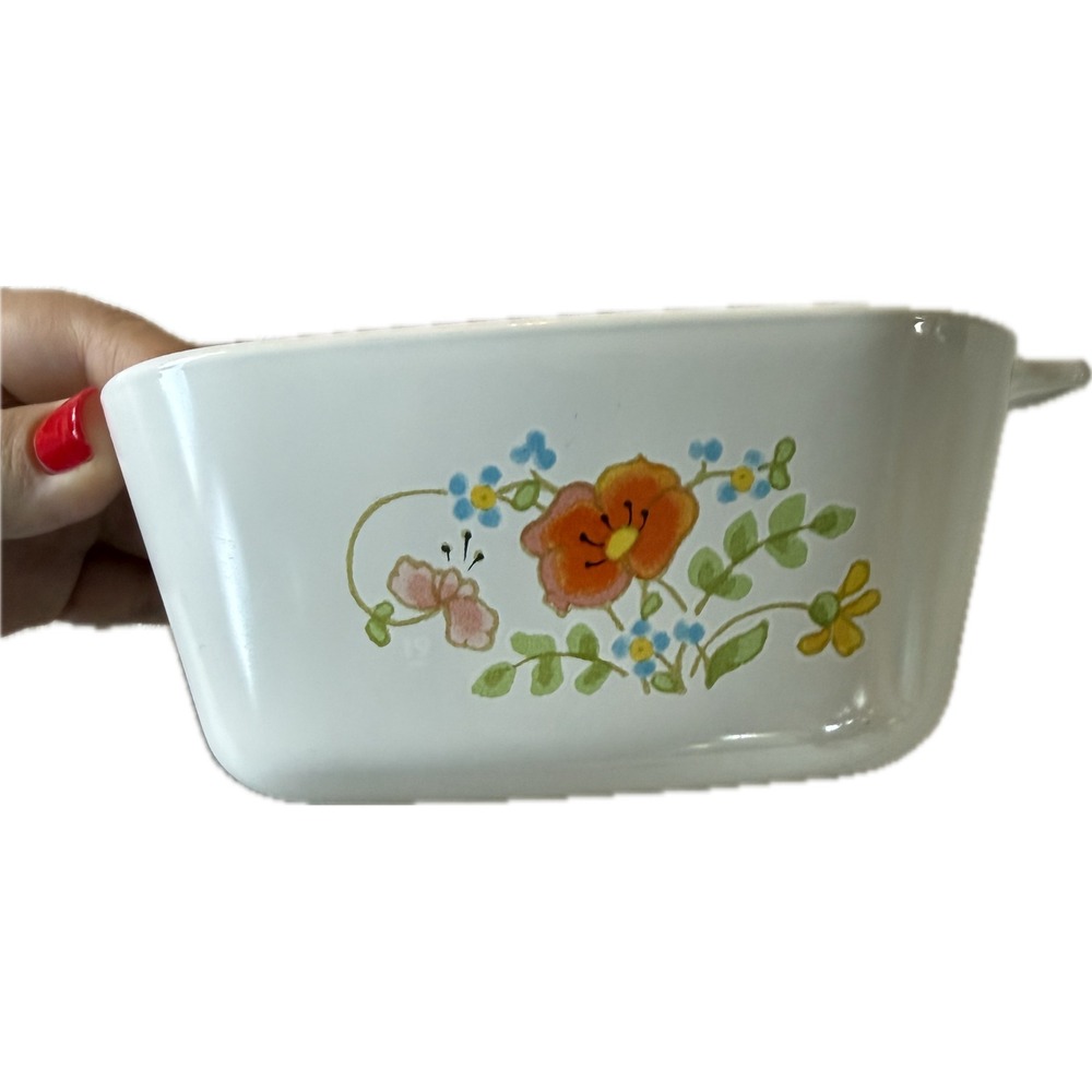 Vintage Corning Ware Wildflower P-43-B 2 3/4 Cup Casserole Dish Square Baker USA